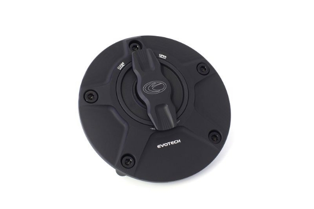 Afbeeldingen van Tankdop met snelsluiter van Evotech voor diverse Yamaha / Ducati / MV Agusta mat zwart/zwart