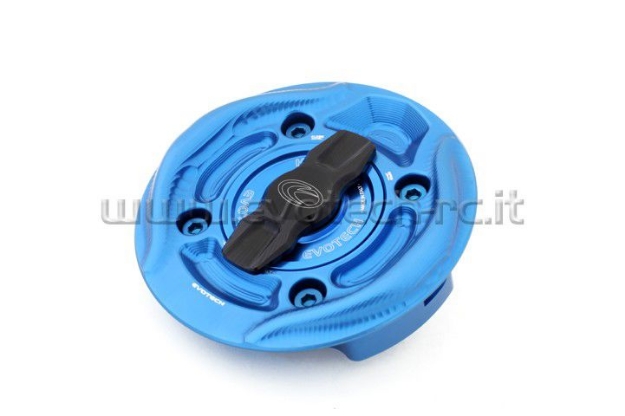Afbeeldingen van Tankdop met snelsluiter van Evotech voor diverse Ducati modellen blauw/blauw