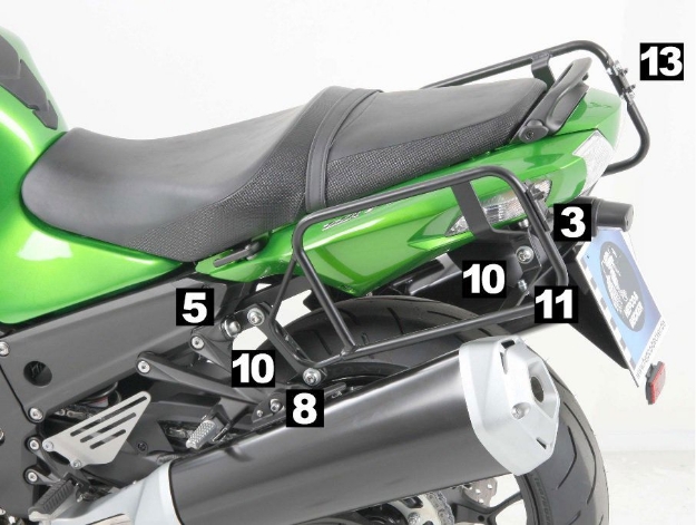 Afbeeldingen van Kofferrek zwart Lock-it Hepco & Becker Kawasaki ZZR1400 '12-