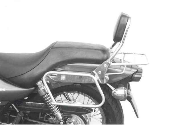 Afbeeldingen van Topdrager chroom Hepco&Becker Kawasaki EL125 voor montage op de originele sissybar
