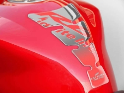 Afbeeldingen van Tankpad met logo Yamaha R6 zilver/transparant