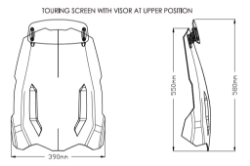 Afbeeldingen van Vervangingsruit touring met opzetruitje licht getint Puig Triumph Tiger 850 Sport / Tiger 900