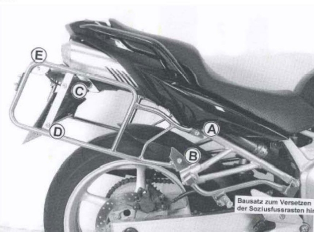 Afbeeldingen van Kofferrek zilver Hepco&Becker Yamaha FZ6 '04-'06