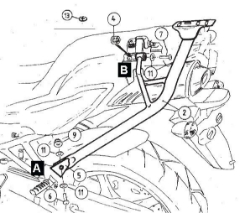 Afbeeldingen van Topdrager zilver Alurack Hepco&Becker Yamaha FZ6 2004-2006