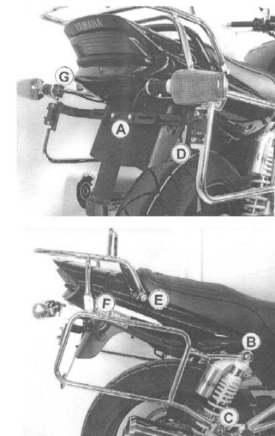 Afbeeldingen van Kofferrek zwart Hepco&Becker Yamaha XJR1300/ SP '04-'06