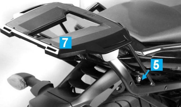 Afbeeldingen van Topdrager zwart Alurack Hepco&Becker Yamaha FZ1 Fazer 2006-2015