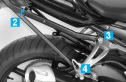 Afbeeldingen van Topdrager zwart Alurack Hepco&Becker Yamaha FZ1 Fazer 2006-2015