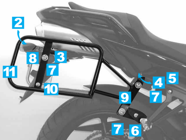 Afbeeldingen van Kofferrek zilver Lock-it Hepco & Becker Yamaha FZ6 S2 / Fazer '07-