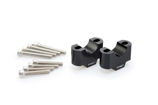 Afbeeldingen van Stuurverhogers 30mm Puig voor 28mm stuur -zwart