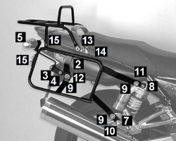 Afbeeldingen van kofferrek zwart Hepco & Becker Lock-it Yamaha XJR1300 /SP '04-'06