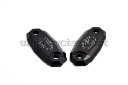 Afbeeldingen van Spiegelafdekplaatjes Evotech Honda CBR600F/ 600RR/ 900RR/ 1000RR/ SP1/2 / CB600F/ Yamaha YZF-R125 '14- -zwart