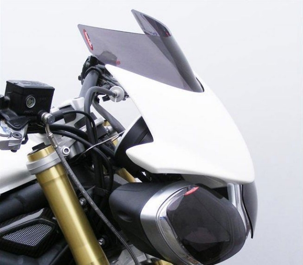 Afbeeldingen van Vervangingsruit naked bike Triumph STREET TRIPLE 675/ R '13--Donker getint
