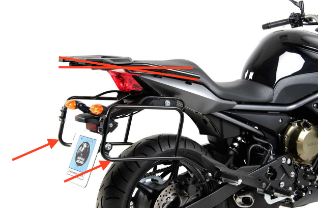 Afbeeldingen van Kofferrek zwart Lock-it Hepco&Becker Yamaha XJ6/ XJ6 DIVERSION '13-16