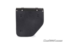 Afbeeldingen van Ibiza zadeltas met metale plaat zwart links Custom Acces - 11 ltr