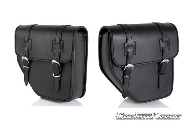 Afbeeldingen van Ibiza zadeltassen set zwart Custom Acces - 11 ltr