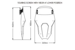 Afbeeldingen van Vervangingsruit touring met opzetruitje licht getint Puig Honda CRF1100 '20-