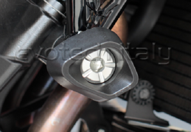 Afbeeldingen van Sliders Evotech Anti-Shock zilver Triumph Street Triple 675/R '13-19 / RS