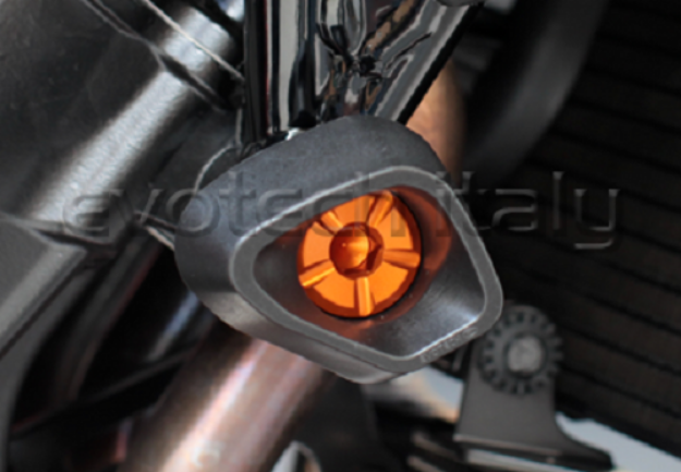Afbeeldingen van Sliders Evotech Anti-Shock oranje Ducati Monster 696/ 796/ 1100/1100 Evo