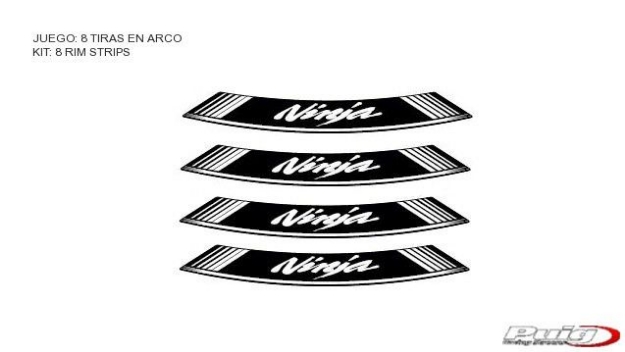 Afbeeldingen van Velglint Puig met logo Kawasaki Ninja-Wit