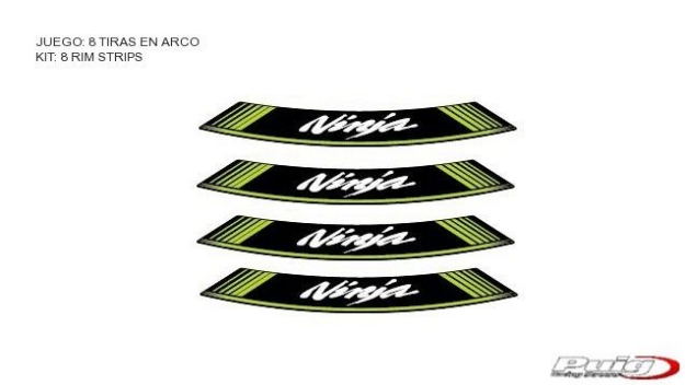 Afbeeldingen van Velglint Puig met logo Kawasaki Ninja-Groen