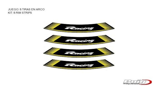 Afbeeldingen van Velglint Puig met logo diverse modellen Racing-Geel