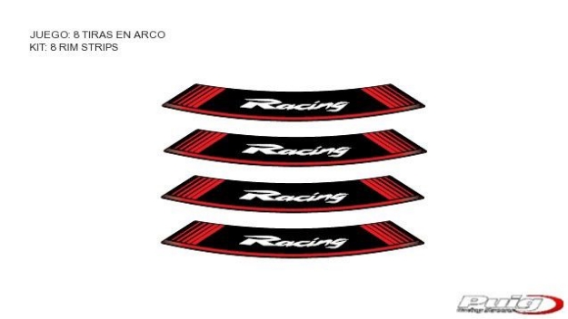 Afbeeldingen van Velglint Puig met logo diverse modellen Racing-Rood