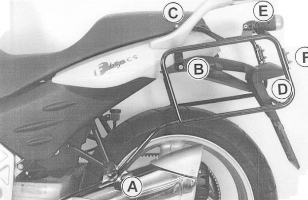 Afbeeldingen van Kofferrek zilver Hepco&Becker BMW F650CS '03-