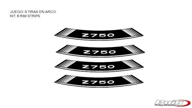 Afbeeldingen van Velglint Puig met logo Kawasaki Z750-Wit