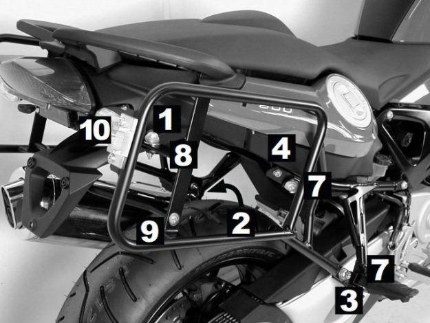 Afbeeldingen van Kofferrek zwart Lock-it Hepco & Becker BMW F800S '06-