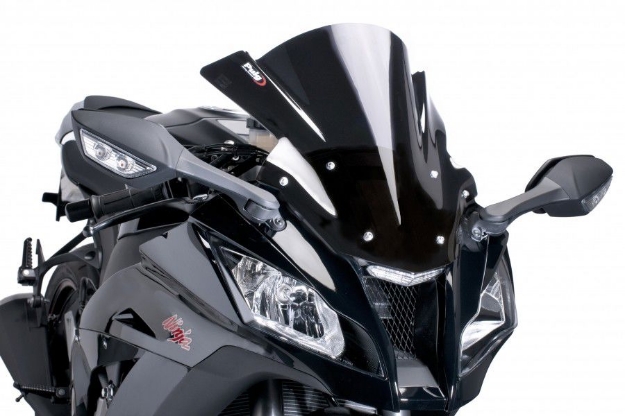 Afbeeldingen van Vervangingsruit Puig Jetstream Kawasaki ZX10-R '11-'15-zwart