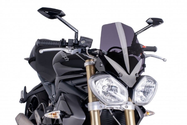 Afbeeldingen van Vervangingsruit naked bike Puig Triumph Speed Triple/R 1050 / Street Triple 675/R donker getint
