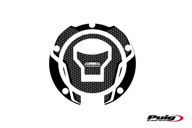 Afbeeldingen van Tankdopcover Puig voor diverse Honda modellen '14- zwart/carbon look