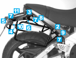 Afbeeldingen van Kofferrek zwart Lock-it Hepco & Becker Buell Lightning XB 9 SX / XB 12 S / Lightning Low XB 12 SCG