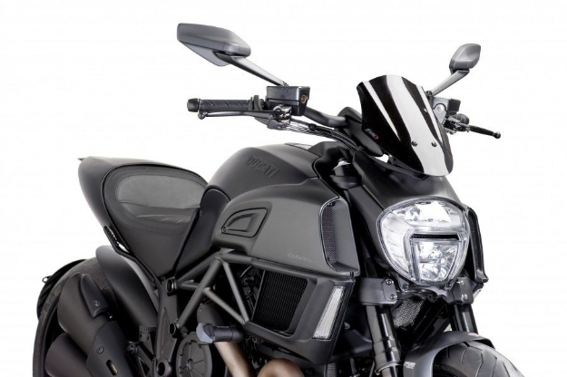 Afbeeldingen van Vervangingsruit naked bike sport verstelbaar Puig Ducati Diavel '14--zwart
