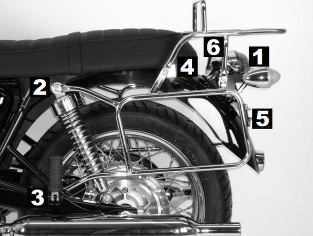 Afbeeldingen van Kofferrek chroom Hepco&Becker Triumph Bonneville / T100 / SE '02-16