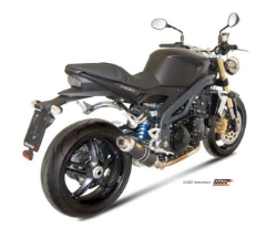 Afbeeldingen van MIVV GP steel black demper Low down Triumph Speed Triple '07-'10