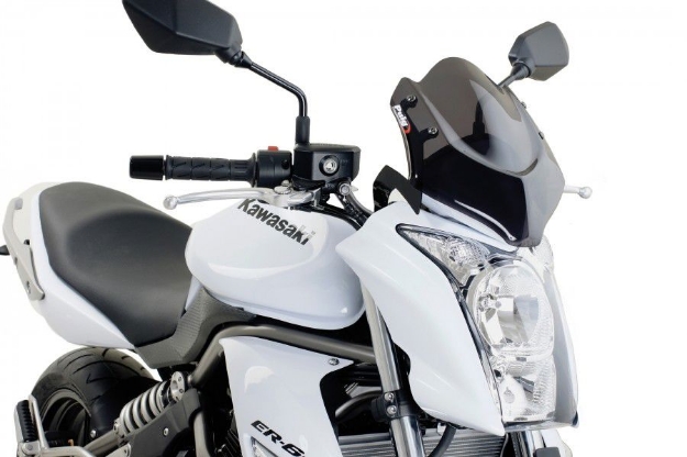 Afbeeldingen van Vervangingsruit naked bike Puig Kawasaki ER-6N '09-'11-donker getint