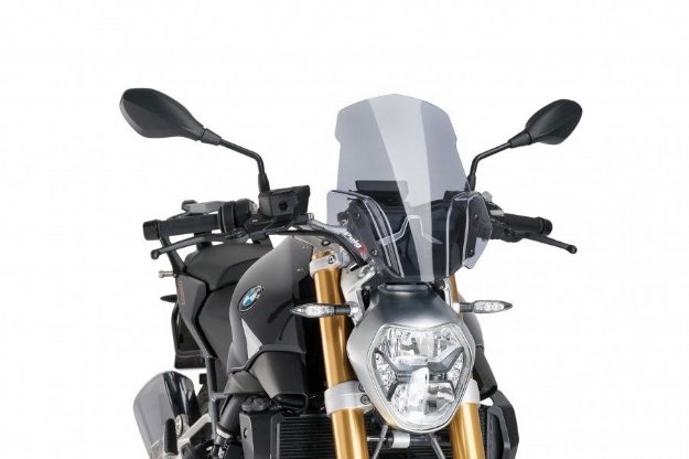 Afbeeldingen van Vervangingsruit naked bike model Sport Puig (met orig. ruit) BMW R1200R '15--licht getint