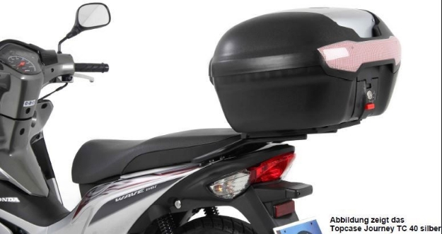 Afbeeldingen van Topdrager zilver Hepco&Becker Honda WAVE 110i inclusief TC40 journey