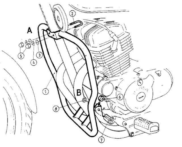 Afbeeldingen van Valbeugel chroom Hepco&Becker Honda CA125 Rebel '95-01