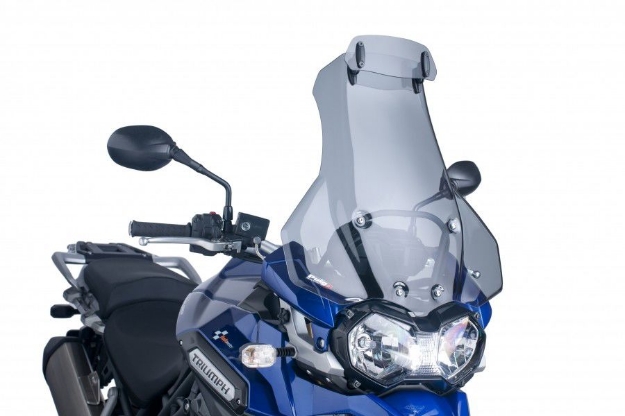 Afbeeldingen van Vervangingsruit touring met opzetruitje licht getint Puig triumph Xplorer 1200 '12-