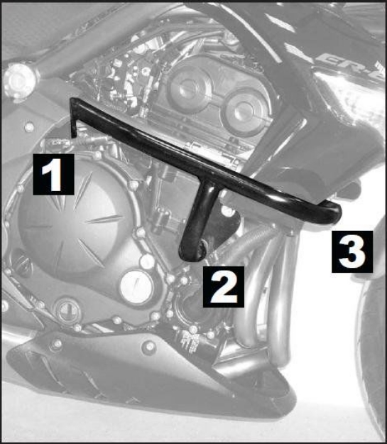 Afbeeldingen van Valbeugel zwart Hepco&Becker Kawasaki ER-6N '09-'11