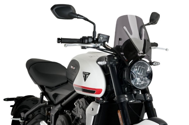 Afbeeldingen van Windscherm Puig model New Generation Triumph Trident 660 '21- donker getint