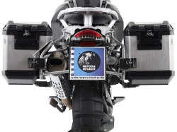 Afbeeldingen van Kofferset Hepco&Becker 'Cutout' met RVS rek en Xplorer BLACK koffers BMW R1200GS '04-'12/ Adventure '08-'13