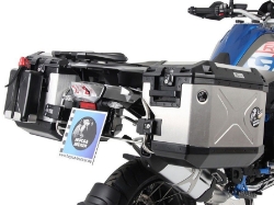 Afbeeldingen van Kofferset Hepco&Becker 'Cutout' met RVS rek en Xplorer koffers BMW R1200GS LC '13-'18