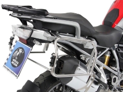 Afbeeldingen van Kofferset Hepco&Becker 'Cutout' met RVS rek en Xplorer BLACK koffers BMW R1200GS LC '13-'18