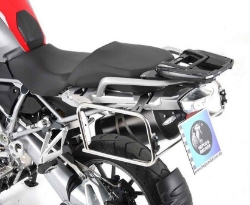 Afbeeldingen van Kofferset Hepco&Becker 'Cutout' met RVS rek en Xplorer BLACK koffers BMW R1200GS LC '13-'18