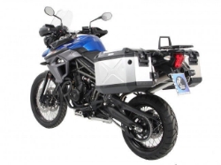 Afbeeldingen van Kofferset Hepco&Becker 'Cutout' met RVS rek en Xplorer koffers Triumph Tiger 800 / XC '11-14