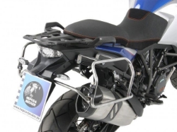 Afbeeldingen van Kofferset Hepco&Becker 'Cutout' met RVS rek en Xplorer koffers KTM 1090 Adventure '17-