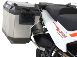 Afbeeldingen van Kofferset Hepco&Becker 'Cutout' met RVS rek en Xplorer RVS koffers KTM 890 Adventure '21-
